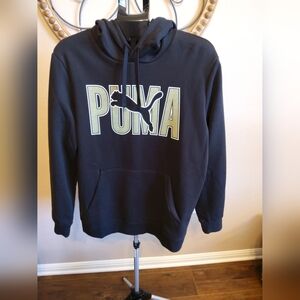 Puma Black and White Logo Hoodie for Men